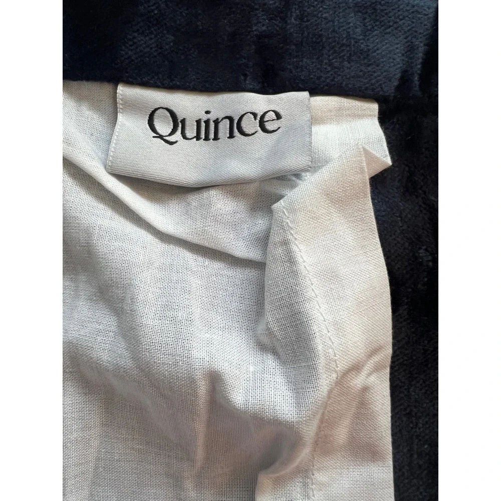 NWOT QUINCE Navy Luster Velvet Room Darkening Curtain Single Panel 48X96